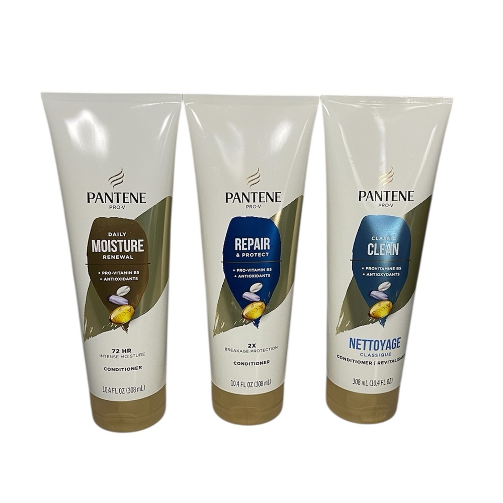 Lot Of 3 Pantene Conditioner Daily Moisture, Repair & Protect, Classic Clean